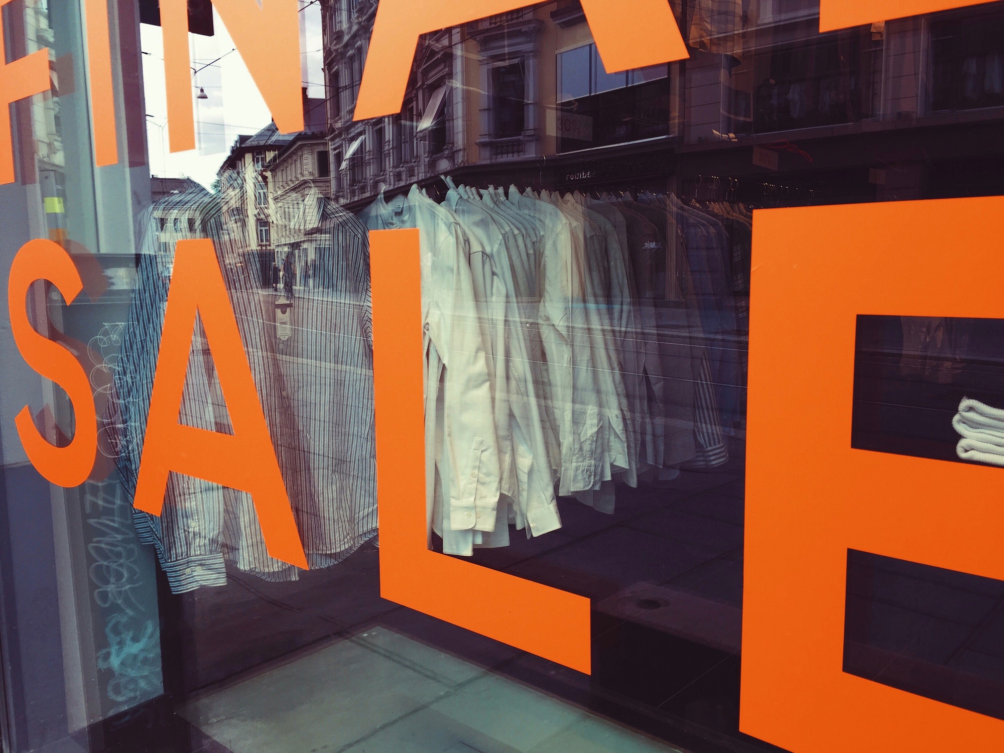 Window shop, time for shopping on sale